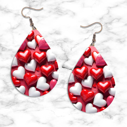 Valentines Hearts Teardrop Earring Collection - 02 - jewelry