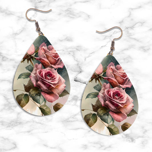 Roses Teardrop Earring Collection - 01 - jewelry