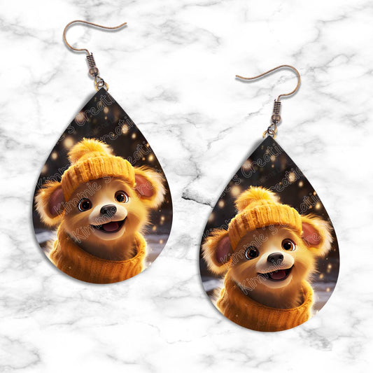 Puppy Winter Teardrop Earring Collection - 02 - jewelry