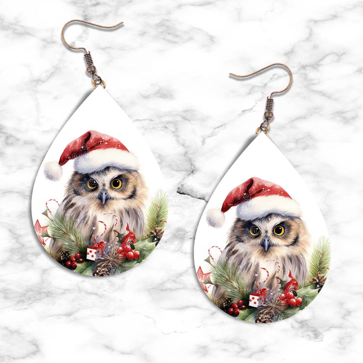 Owl Christmas Teardrop Earring Collection
