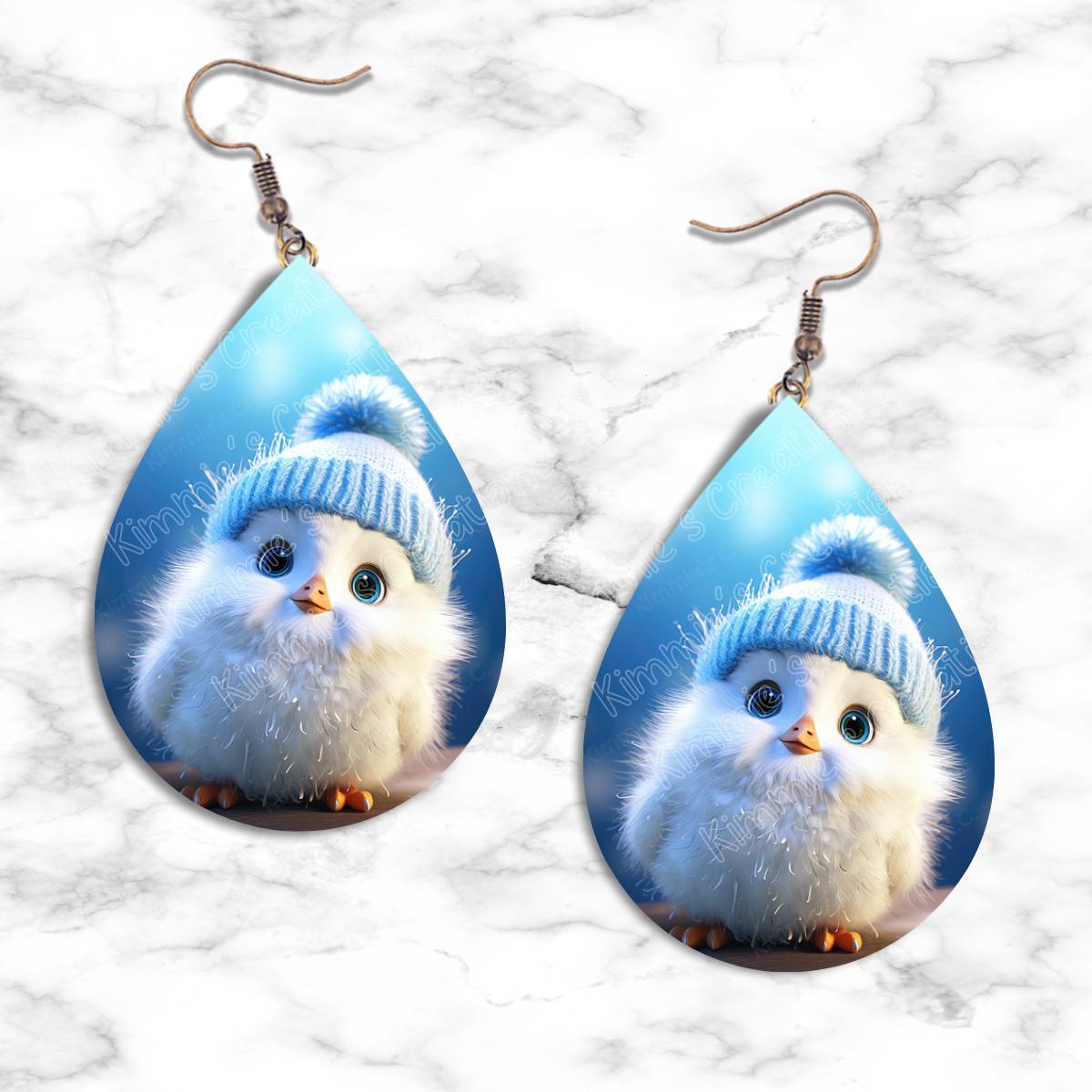Chicken Winter Teardrop Earrings