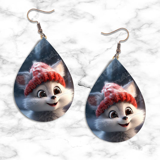 Winter Fox Teardrop Earring Collection - 02 - jewelry