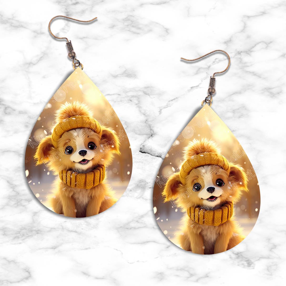 Puppy Winter Teardrop Earring Collection