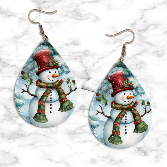 Snowman Teardrop Earring Collection - 02 - jewelry