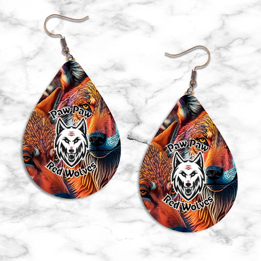 Paw Red Wolves Teardrop Earring Collection - jewelry