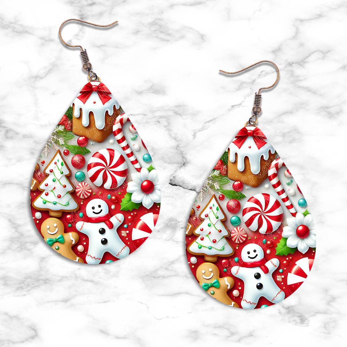 Christmas Candy Teardrop Earrings