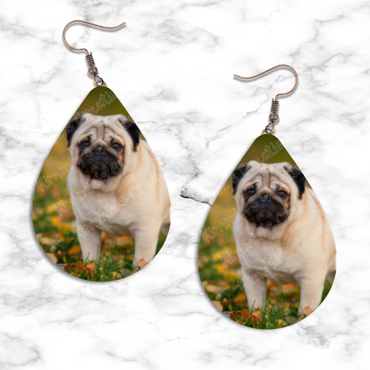 Pug Teardrop Earrings