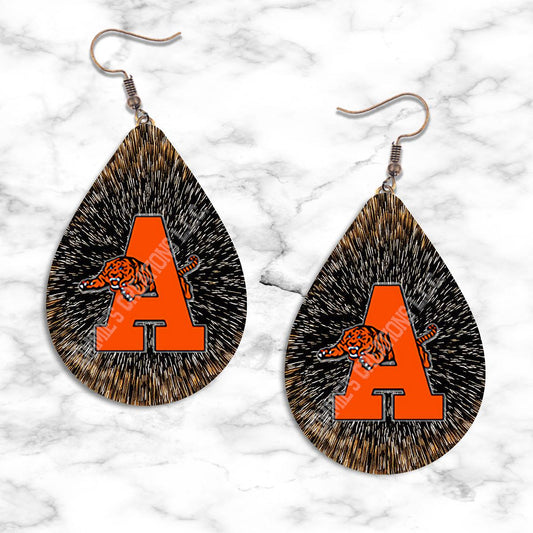 Allegan Tigers Teardrop Earrings - Fireworks - jewelry