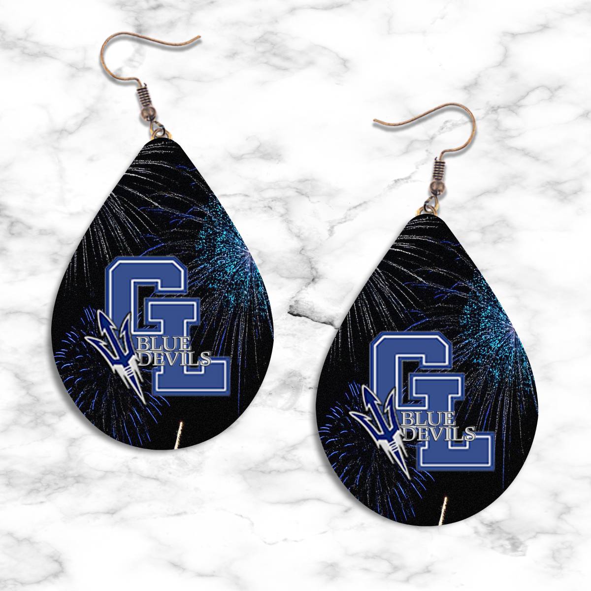 Gull Lake Blue Devils Teardrop Earrings