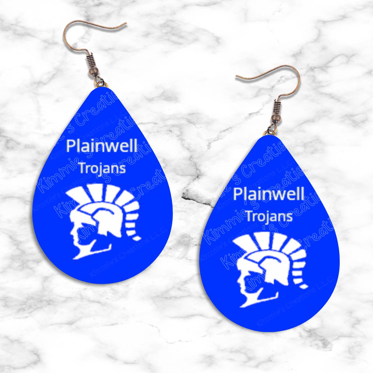 Plainwell Trojans Teardrop Earring Collection