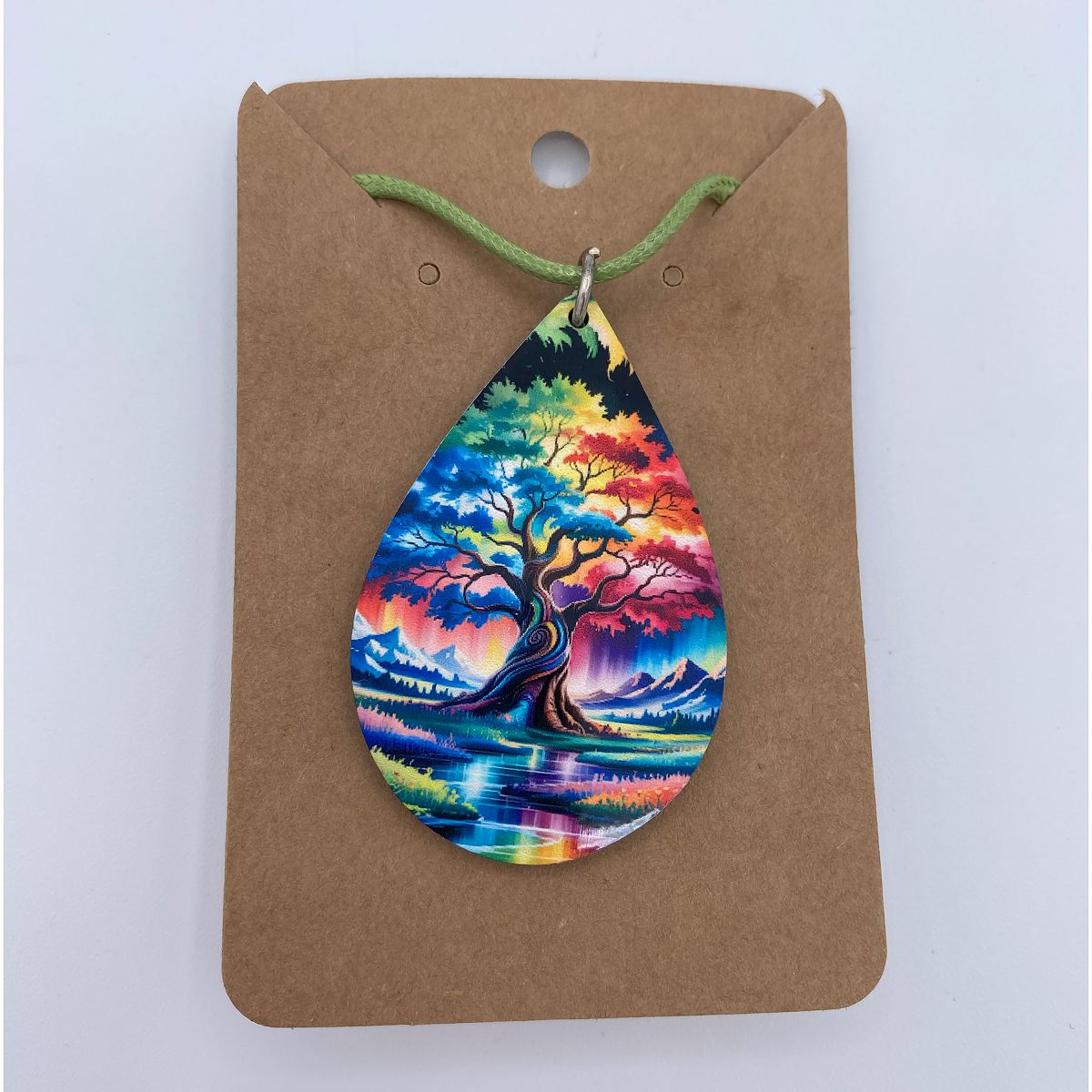 Magical Aurora Tree Teardrop Necklace