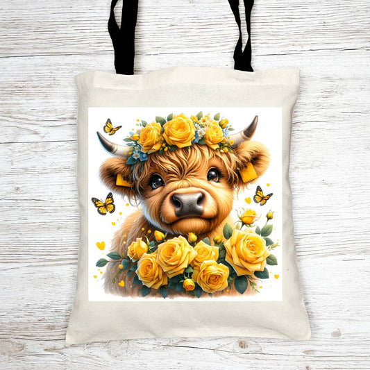 Highland Cow Tote Bag with Cosmetic - tote