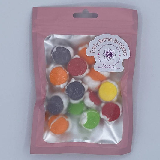 Tarty Brittle Burgers - 1 oz - freeze-dried candy