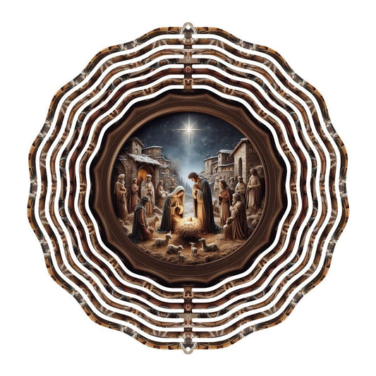 Captivating 3D Nativity Wind Spinner: Celebrate the Divine with Every Spin - wind spinner