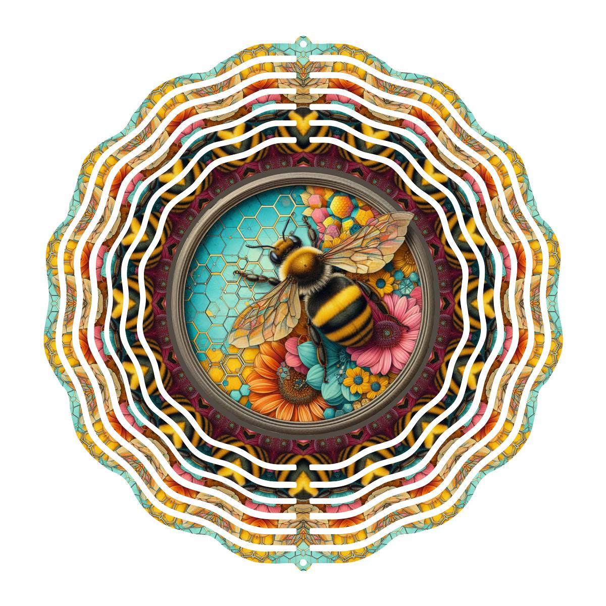 Bee on Colorful Flowers - Kimmie's Creations L.L.C.