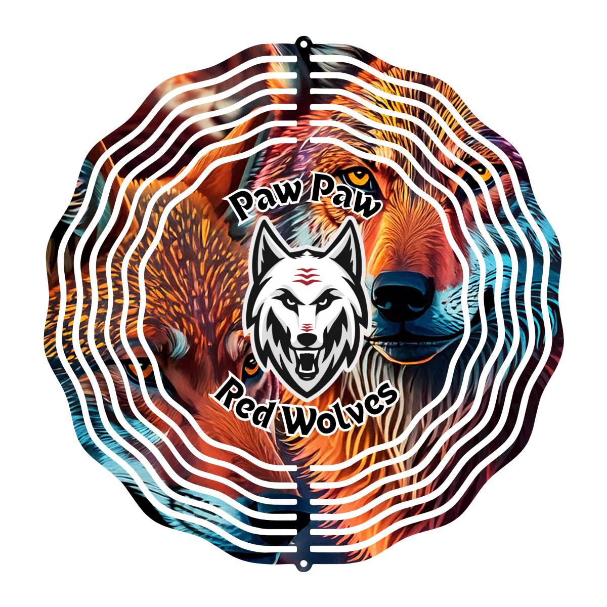 Paw Paw Red Wolves wind spinner - Kimmie's Creations L.L.C.