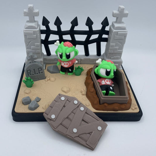Zombie Graveyard Playset - 3D Printed Articulated Diorama