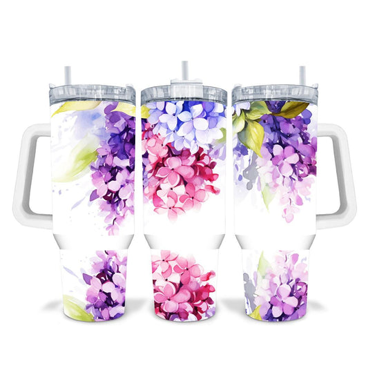 Vibrant Floral Delight: a Stunning Watercolor 40 oz Tumbler! - tumbler