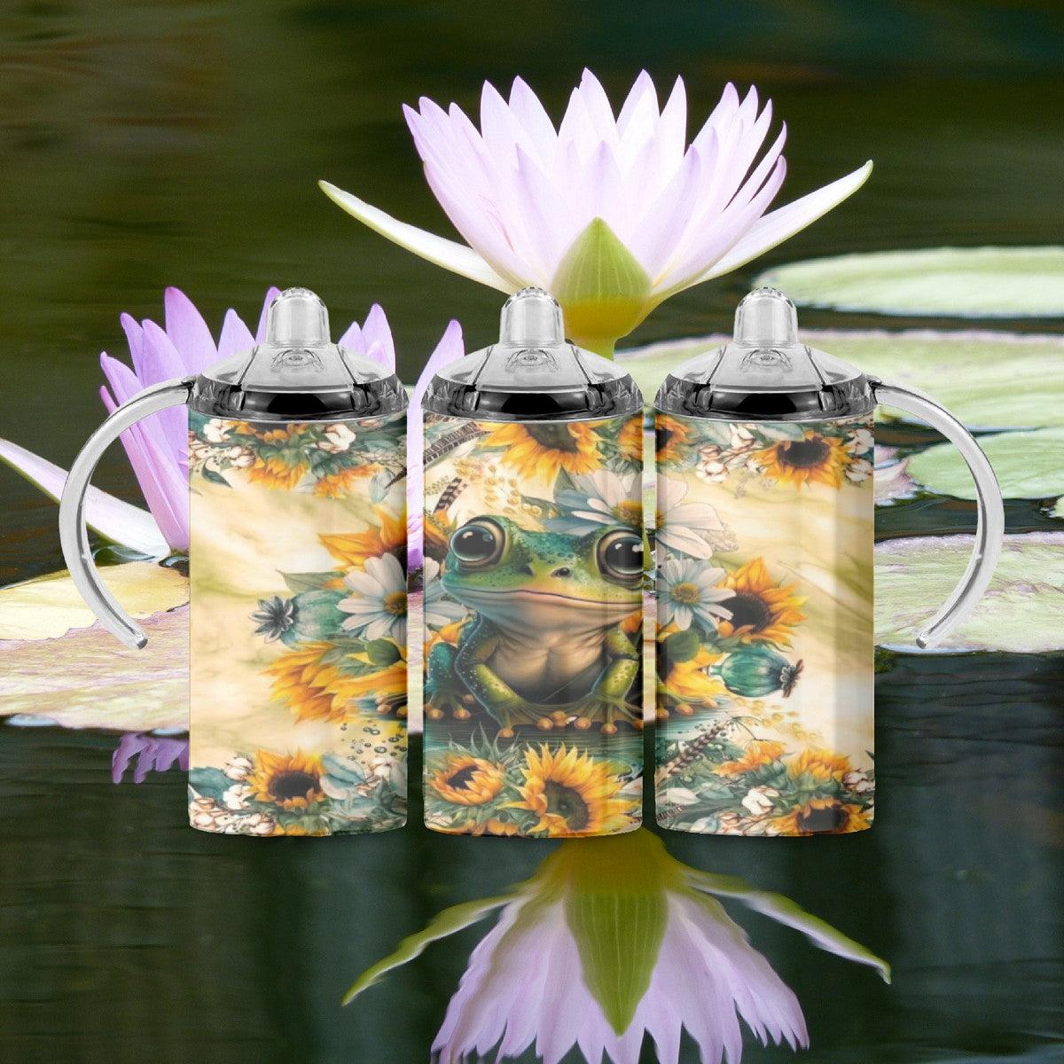 Adorable Frog on a Lily Pad - 12 oz Sippy - sippy cup