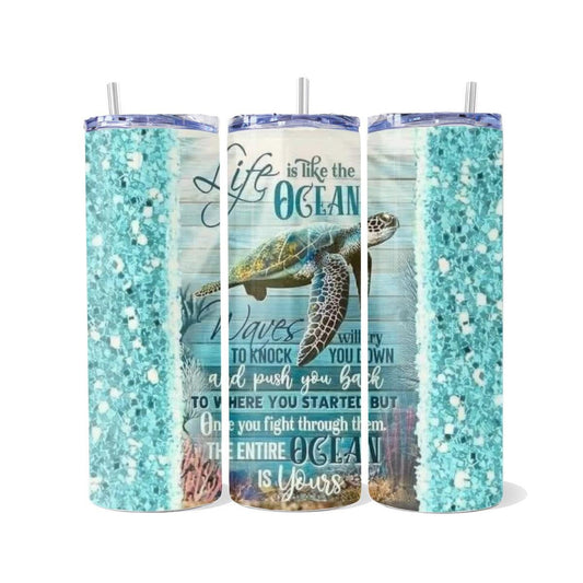 Unleash Your Ocean of Potential - a Skinny Tumbler - skinny tumbler