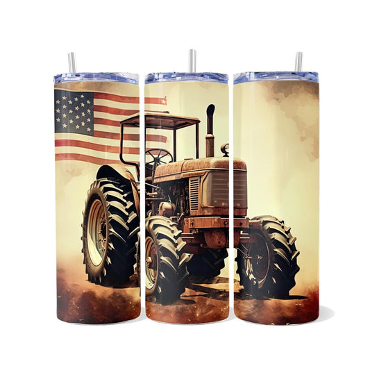 American Farm Tractor Skinny Tumbler - skinny tumbler