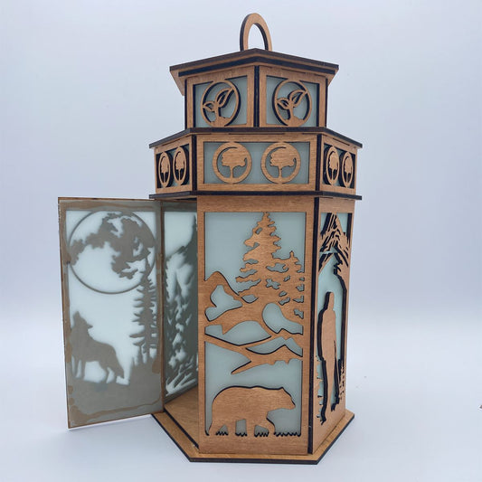 Mountain Animals Tower Cupola flameless candle Lantern