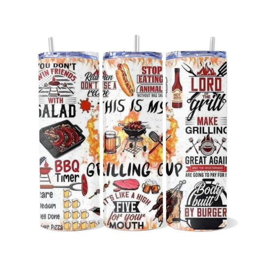 Hot memes cool beer epic grilling! Skinny Tumbler with grilling memes. - skinny tumbler