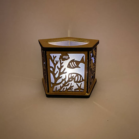Ocean Serenity 3D Underwater Lantern with Dolphins, Sea Turtles, and Coral