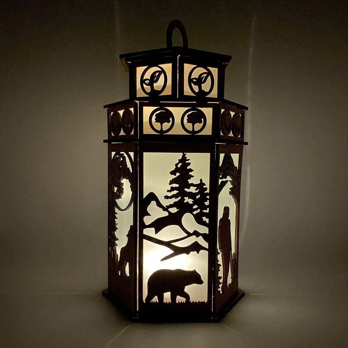 Mountain Animals Tower Cupola flameless candle Lantern