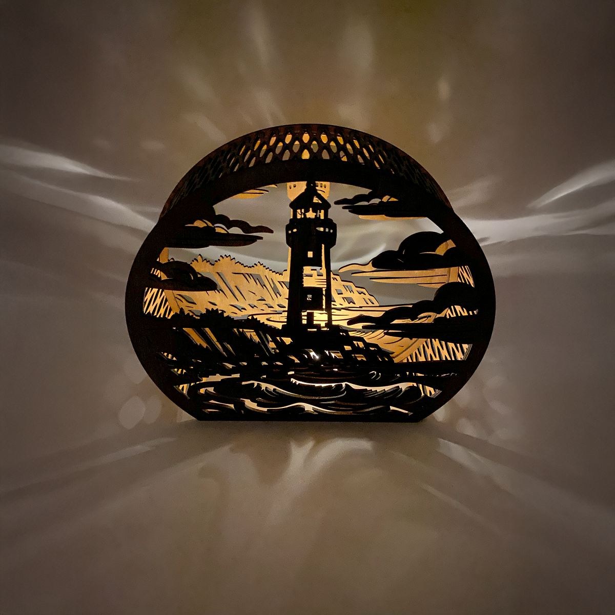 Lighthouse beside the Sea flameless candle Lantern