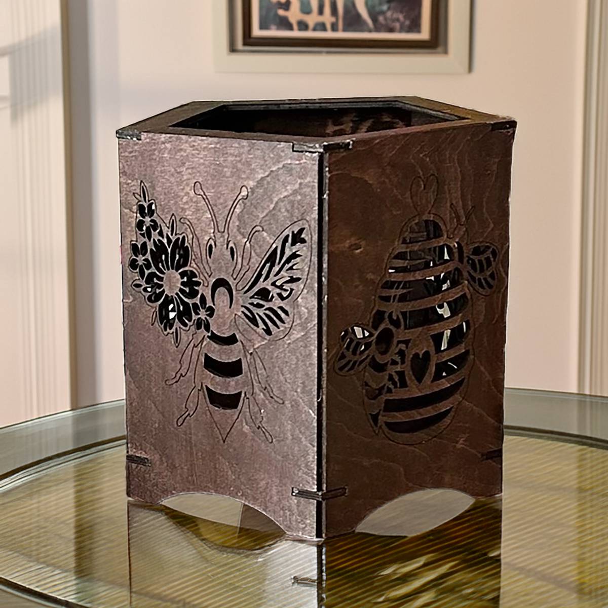 Honeybee Lantern with flameless candle