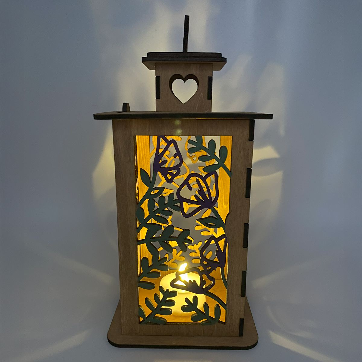 Mother's Day Mason Jar Flowers flameless candle Lantern