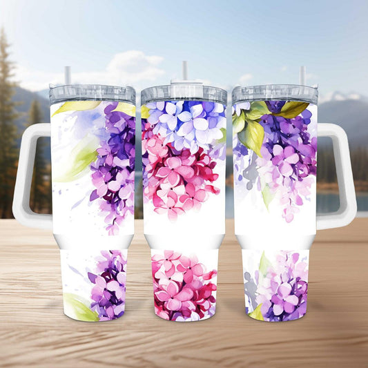 Vibrant Floral Delight: a Stunning Watercolor 40 oz Tumbler! - tumbler