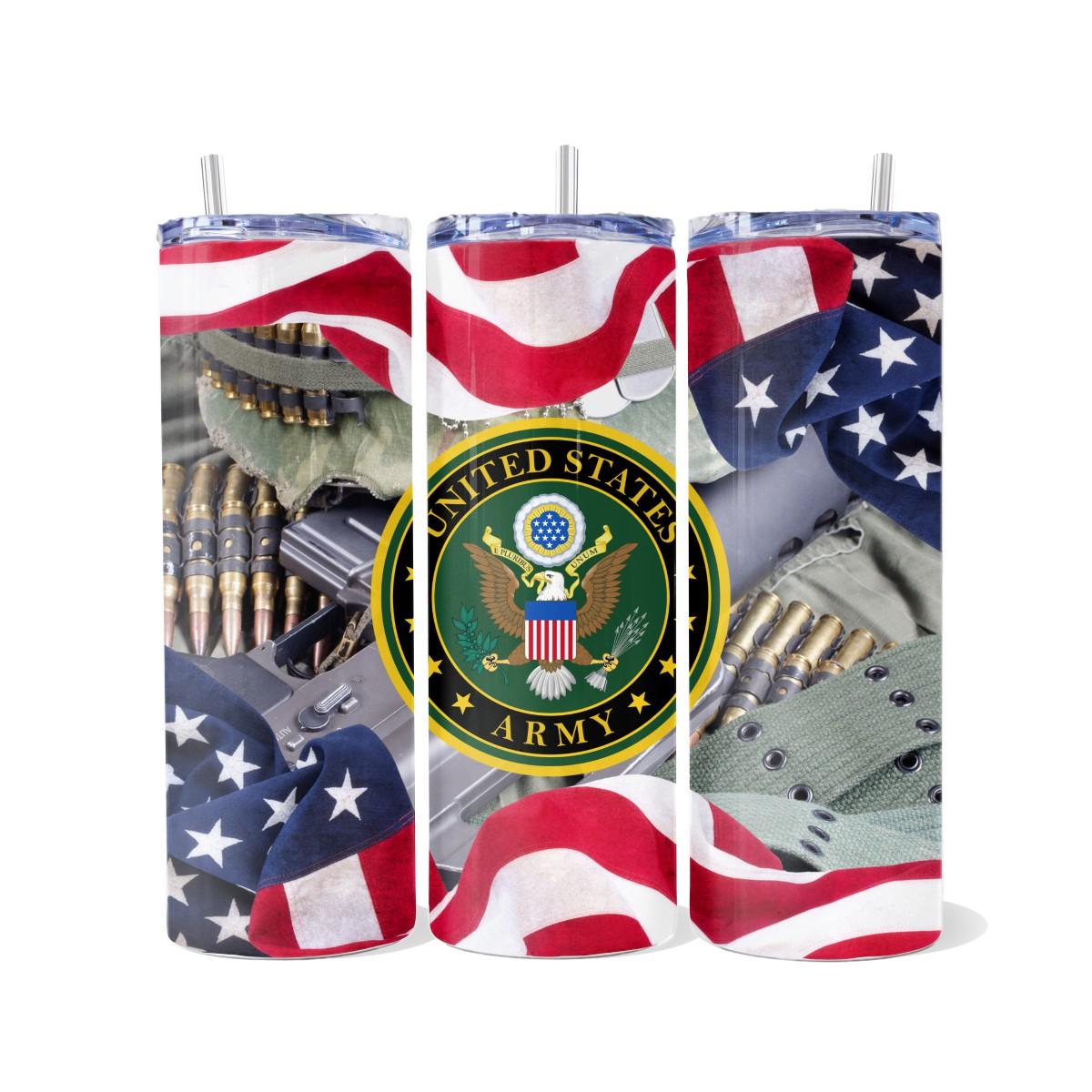 US Army Skinny Tumbler with 2 image choices - Kimmie's Creations L.L.C.