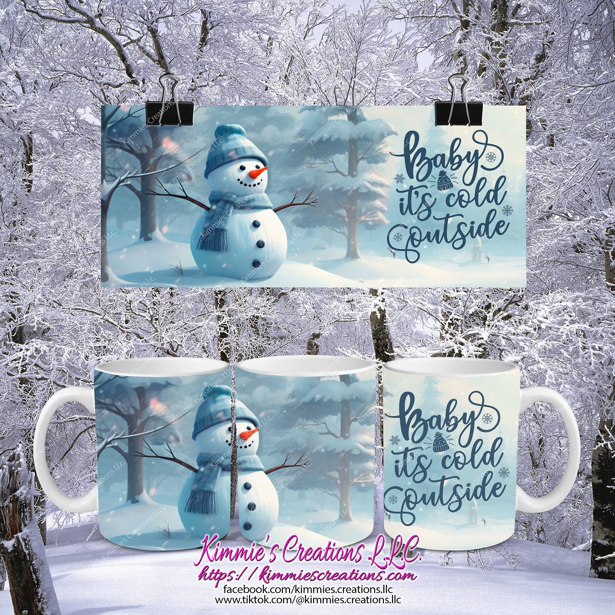 Baby it’s Cold Outside Snowman Ceramic Mug - mug