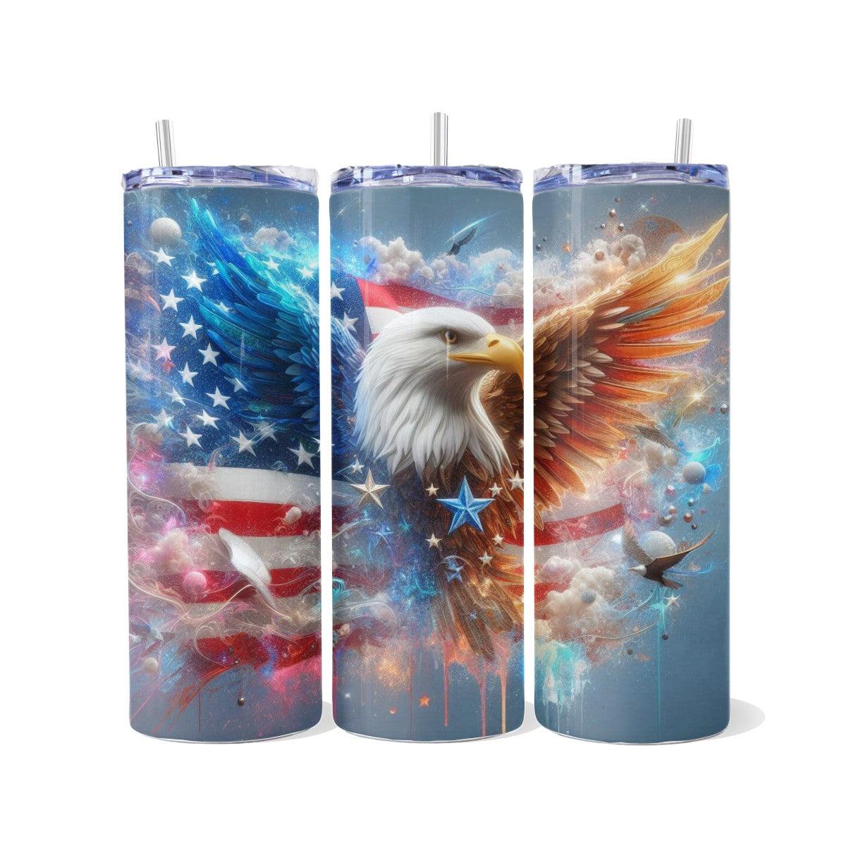 Captivating Eagle Skinny Tumbler: Patriotic Beauty - Kimmie's Creations L.L.C.