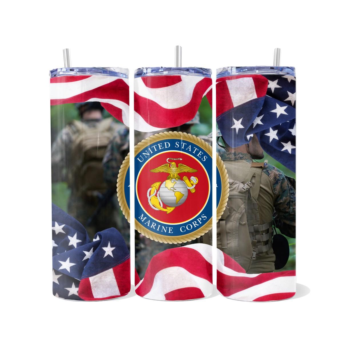 US Marines Skinny Tumbler with 2 image choices - Kimmie's Creations L.L.C.