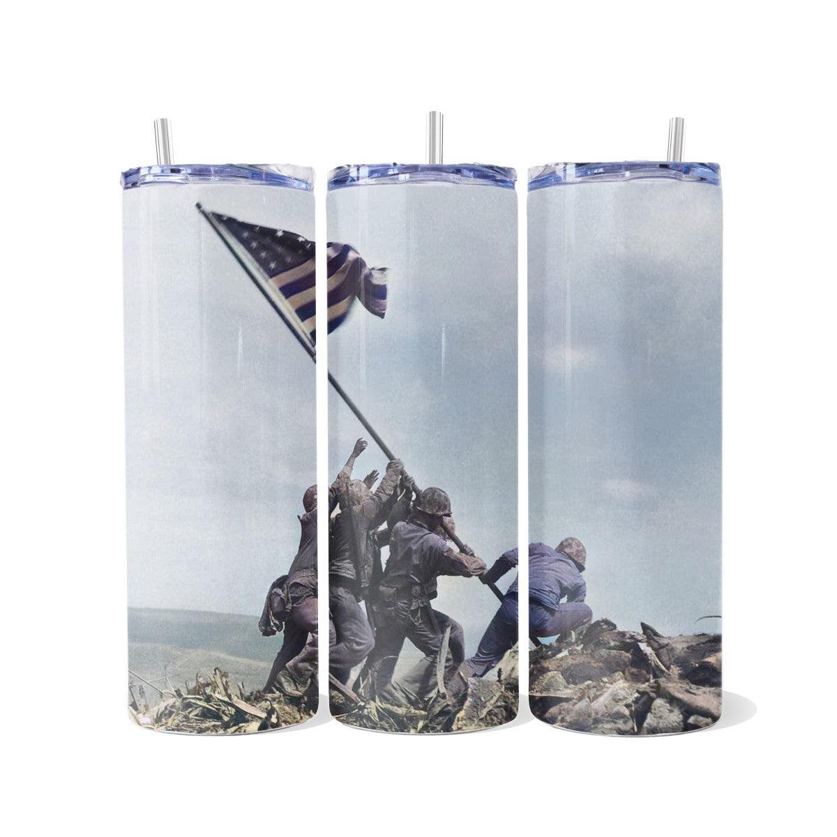 Iwo Jima Flag Raising Skinny Tumbler - Kimmie's Creations L.L.C.