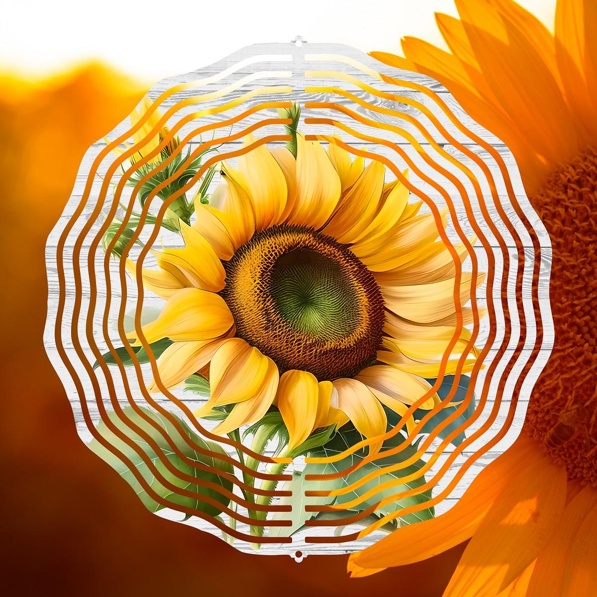 Simply a Sunflower on a Wind Spinner with 4 design choices - Kimmie's Creations L.L.C.