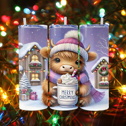Merry Christmoos: The Coziest Cow! - a Skinny Tumbler - 02 - skinny tumbler