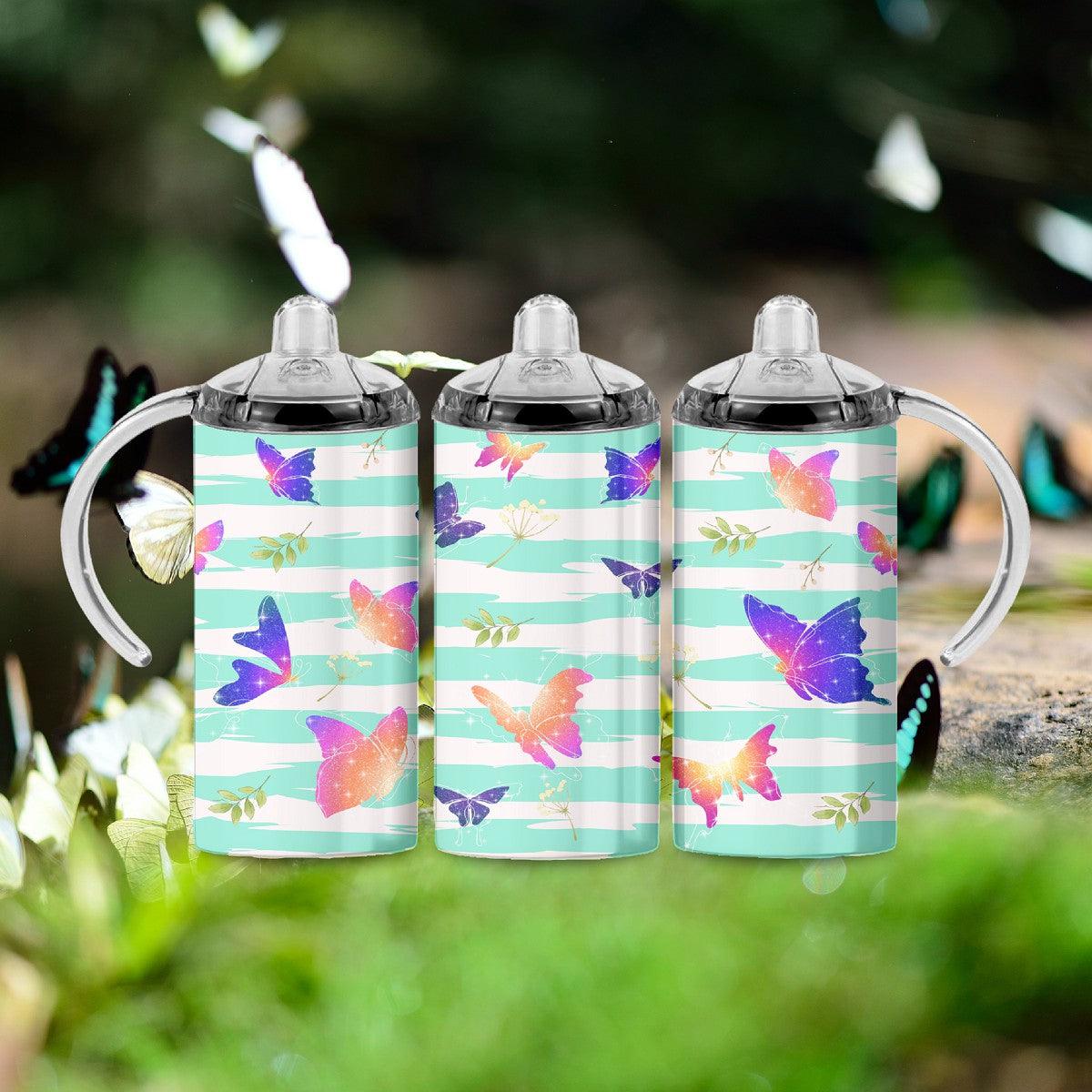 Magical Hydration: Cloud Soaring Delightful Butterflies! - a 12 oz Sippy - Kimmie's Creations L.L.C.