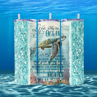 Unleash Your Ocean of Potential - a Skinny Tumbler - skinny tumbler