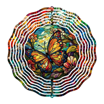 Stained-glass Butterfly with 3 design choices - a Wind Spinner - wind spinner