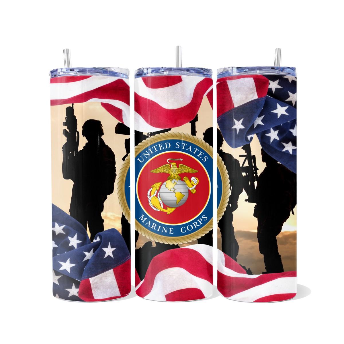 US Marines Skinny Tumbler with 2 image choices - Kimmie's Creations L.L.C.