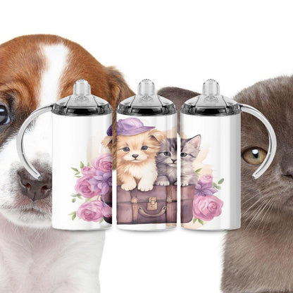 Furry Friends Frolic Freely in a Satchel - 12 oz Sippy - sippy cup