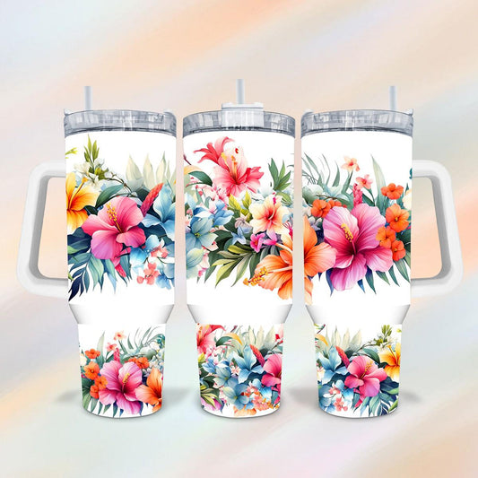 Bursting with Tropical Blooms! - a 40 oz Tumbler - Kimmie's Creations L.L.C.