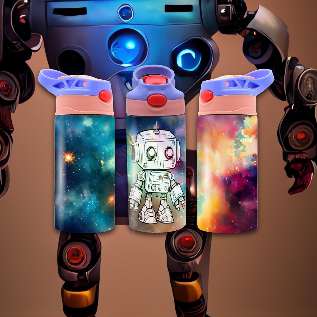 Cute Robot Keeps Kids Hydrated! Choose from 5 different image options - Kimmie's Creations L.L.C.