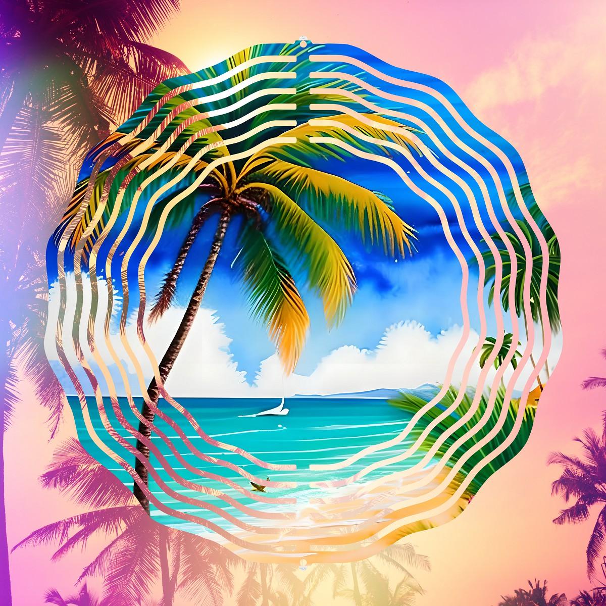 Tropical Beach Escape - a Wind Spinner with 10 design choices - Kimmie's Creations L.L.C.