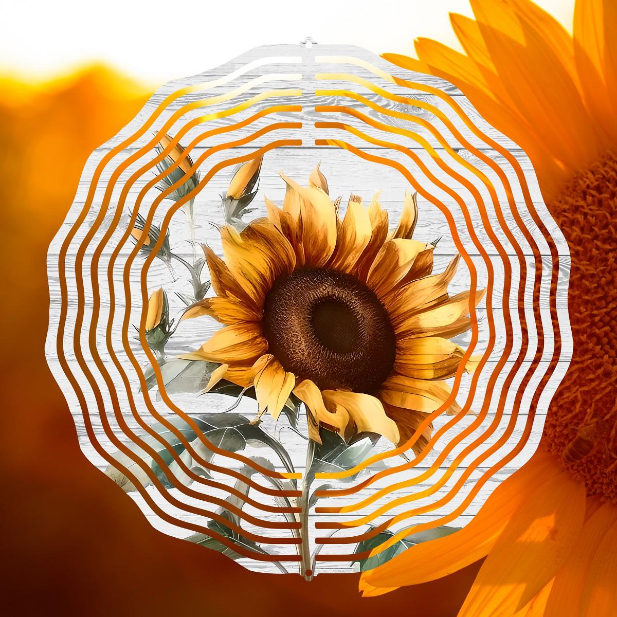 Simply a Sunflower on a Wind Spinner with 4 design choices - Kimmie's Creations L.L.C.