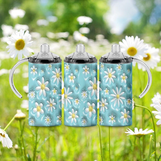 Blooming Joy: Daisies Embrace Childhood - a sippy cup - Kimmie's Creations L.L.C.